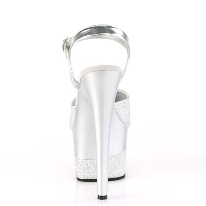 adore 709 2g pleaser sexy shoes black stiletto heel ankle strap glitter wrapped platforms sandals