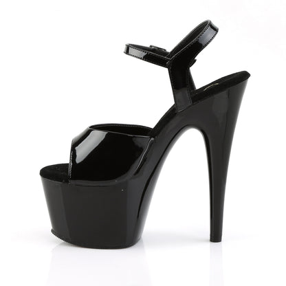 Pleaser ADORE-709 Black Platform Sandals - 7 Inch Heels
