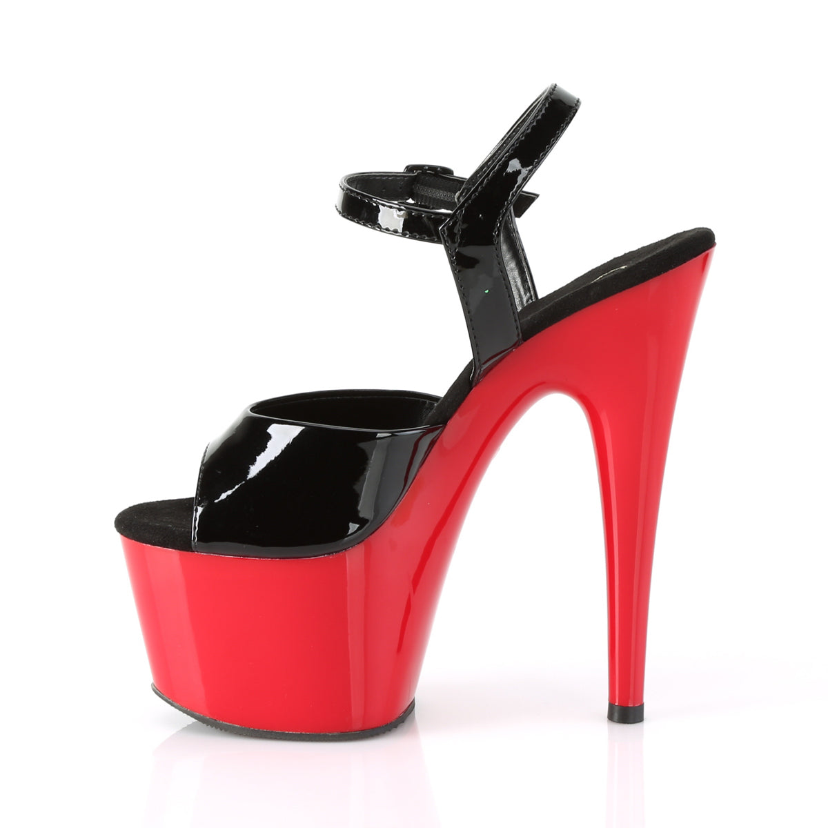 Pleaser ADORE-709 Black / Red Platform Sandals - 7 Inch Heels