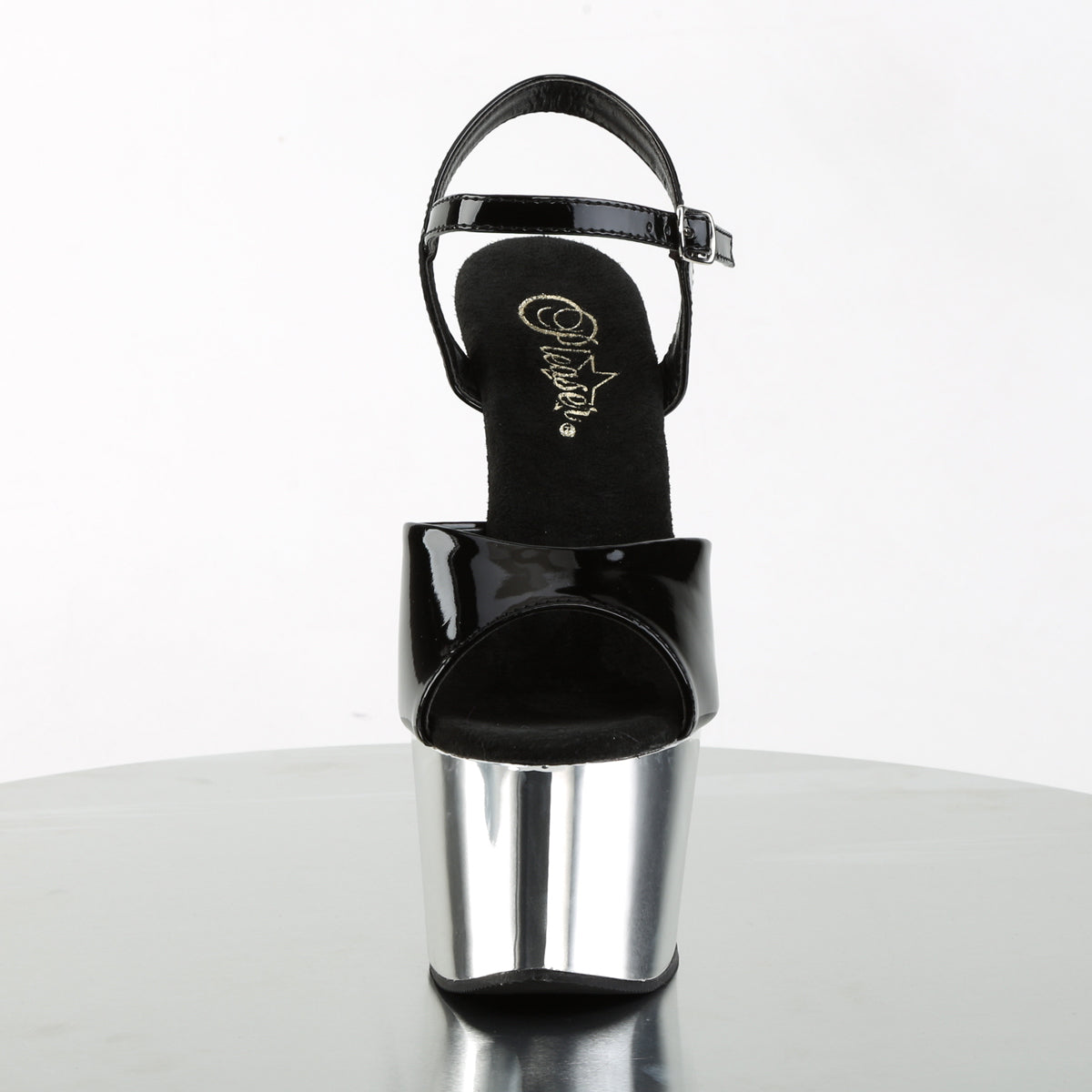 ADORE-709 Pleaser Black Silver 7 Inch Exotic Dance Platform Shoes
