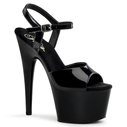 ADORE-709 Pleaser Black 7 Inch Stripper Platform Shoes Black Patent
