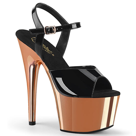 ADORE-709 Pleaser Black Rose 7 Inch Lap Dance Platform Shoes
