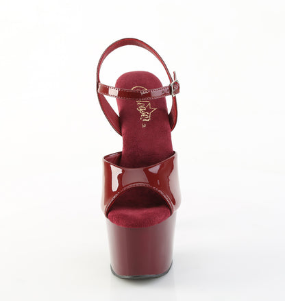 Pleaser ADORE-709 Burgundy Platform Sandals - 7 Inch Heels