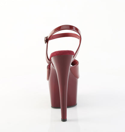Pleaser ADORE-709 Burgundy Platform Sandals - 7 Inch Heels