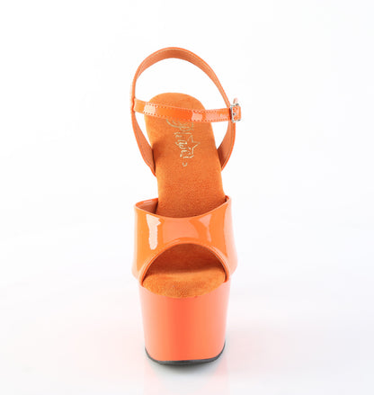 Pleaser ADORE-709 Orange Platform Sandals - 7 Inch Heels