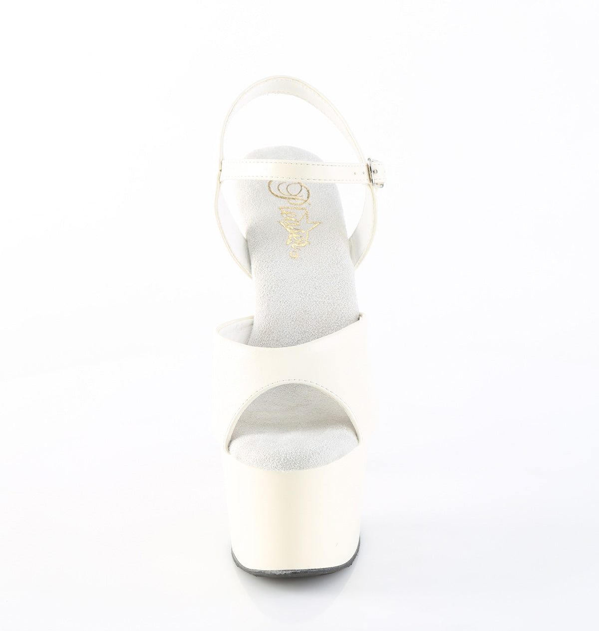 Pleaser ADORE-709 Off-White / Off-White Matte Platform Sandals - 7 Inch Heels