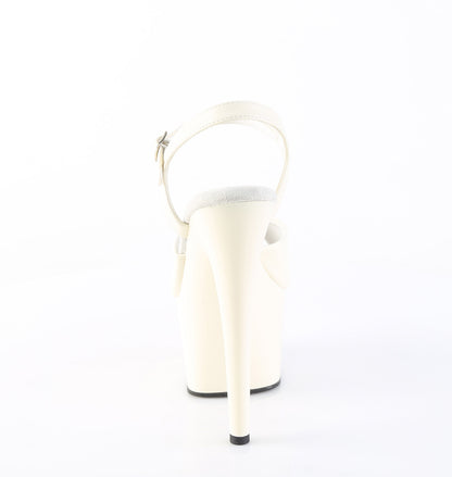 Pleaser ADORE-709 Off-White / Off-White Matte Platform Sandals - 7 Inch Heels