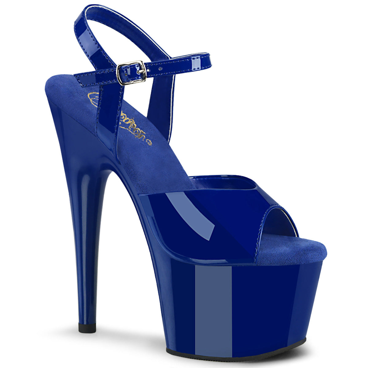 ADORE-709 Pleaser Royal Blue 7 Inch Fetish Pole Dancing Heels Royal Blue Pat Royal Blue