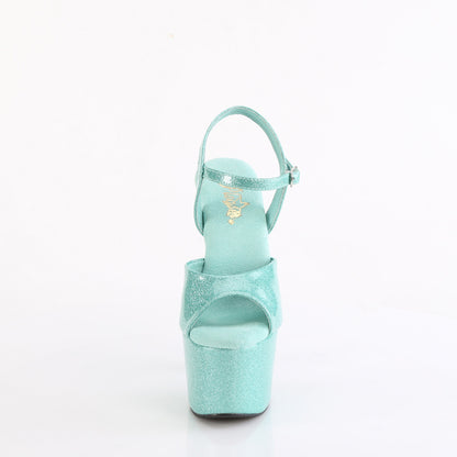 ADORE-709GP Pleaser Aqua Glitter 7 Inch Hot Pole Dancing Heels
