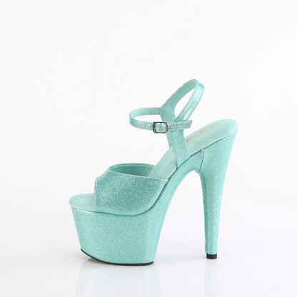 ADORE-709GP Pleaser Aqua Glitter 7 Inch Hot Pole Dancing Heels