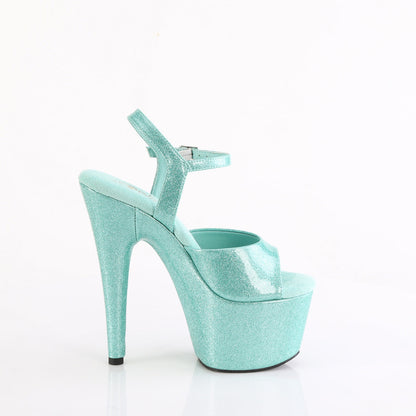ADORE-709GP Pleaser Aqua Glitter 7 Inch Hot Pole Dancing Heels