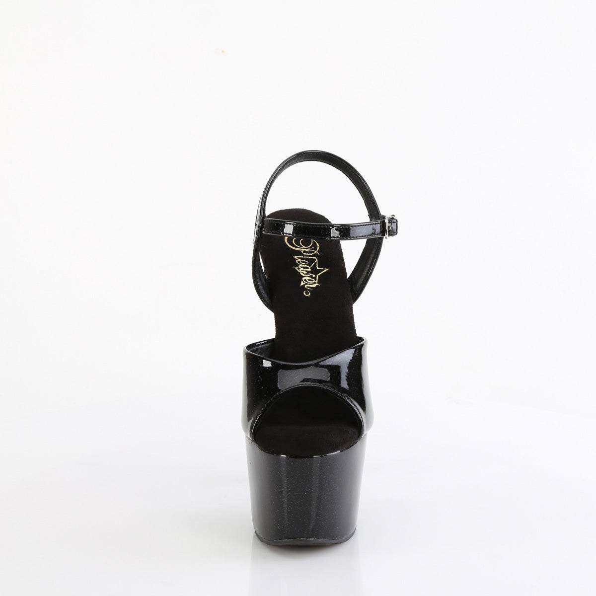 ADORE-709GP Pleaser Black Glitter 7 Inch Sexy Pole Dancing Heels