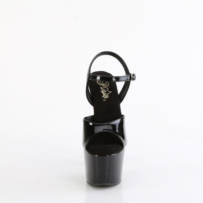 ADORE-709GP Pleaser Black Glitter 7 Inch Sexy Pole Dancing Heels