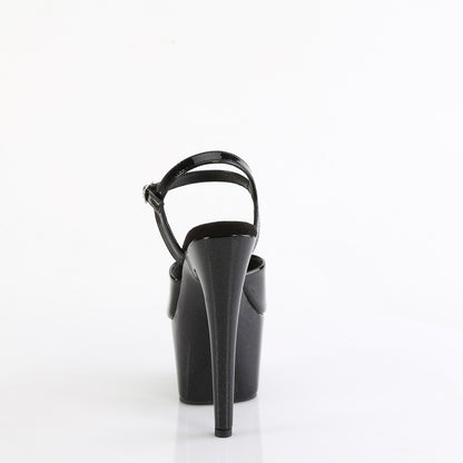 ADORE-709GP Pleaser Black Glitter 7 Inch Sexy Pole Dancing Heels