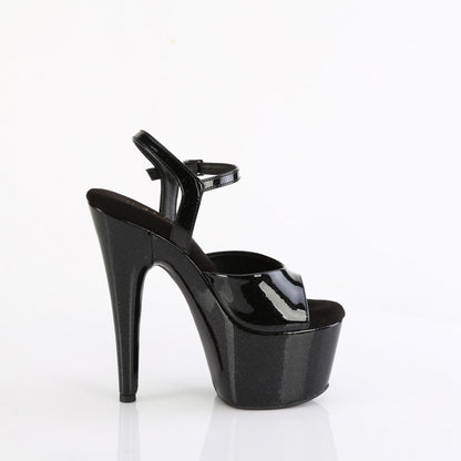 ADORE-709GP Pleaser Black Glitter 7 Inch Sexy Pole Dancing Heels