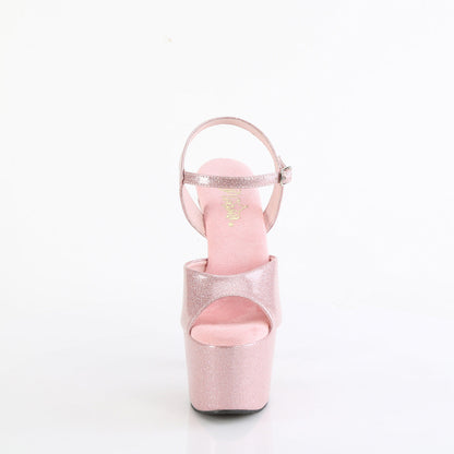 ADORE-709GP Pleaser Baby Pink Glitter 7 Inch Exotic Pole Dancing Heels