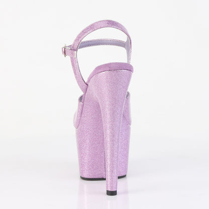 Pleaser ADORE-709GP Lilac Glitter Platform Sandals - 7 Inch Heels