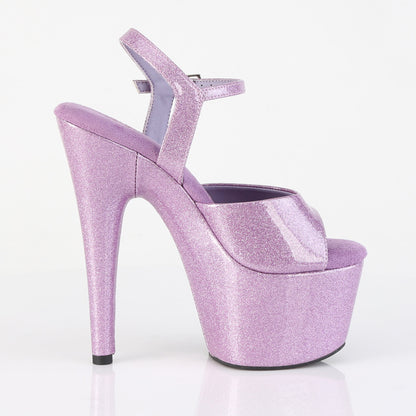 Pleaser ADORE-709GP Lilac Glitter Platform Sandals - 7 Inch Heels