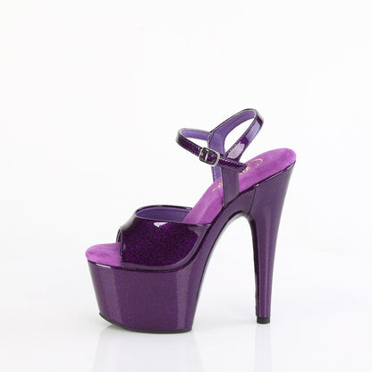 ADORE-709GP Pleaser Purple Glitter Pole Dancing 7 Inch Heels