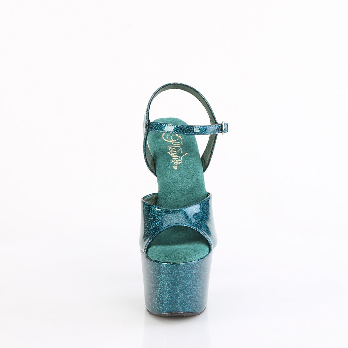ADORE-709GP Pleaser Teal Glitter 7 Inch Exotic Pole Dancing Heels