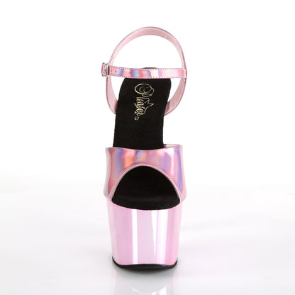 ADORE-709HGCH Pleaser 7" Heel Baby Pink Chrome Stripper Shoes