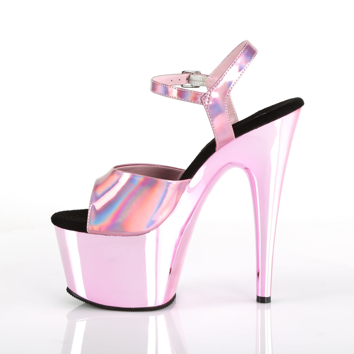 ADORE-709HGCH Pleaser Baby Pink Holo 7 Inch Fetish Pole Dancing Heels