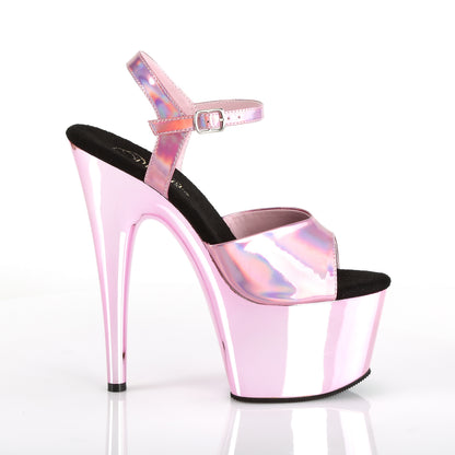 ADORE-709HGCH Pleaser Baby Pink Holo 7 Inch Fetish Pole Dancing Heels