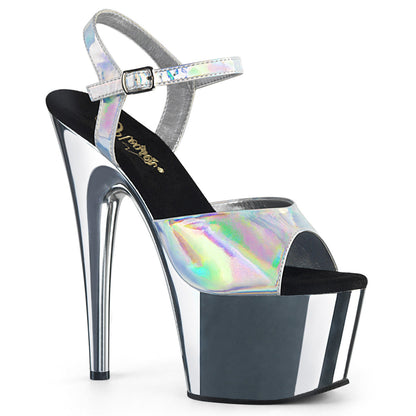 ADORE-709HGCH Pleaser 7" Heel Silver Hologram Pole Dancing Heels