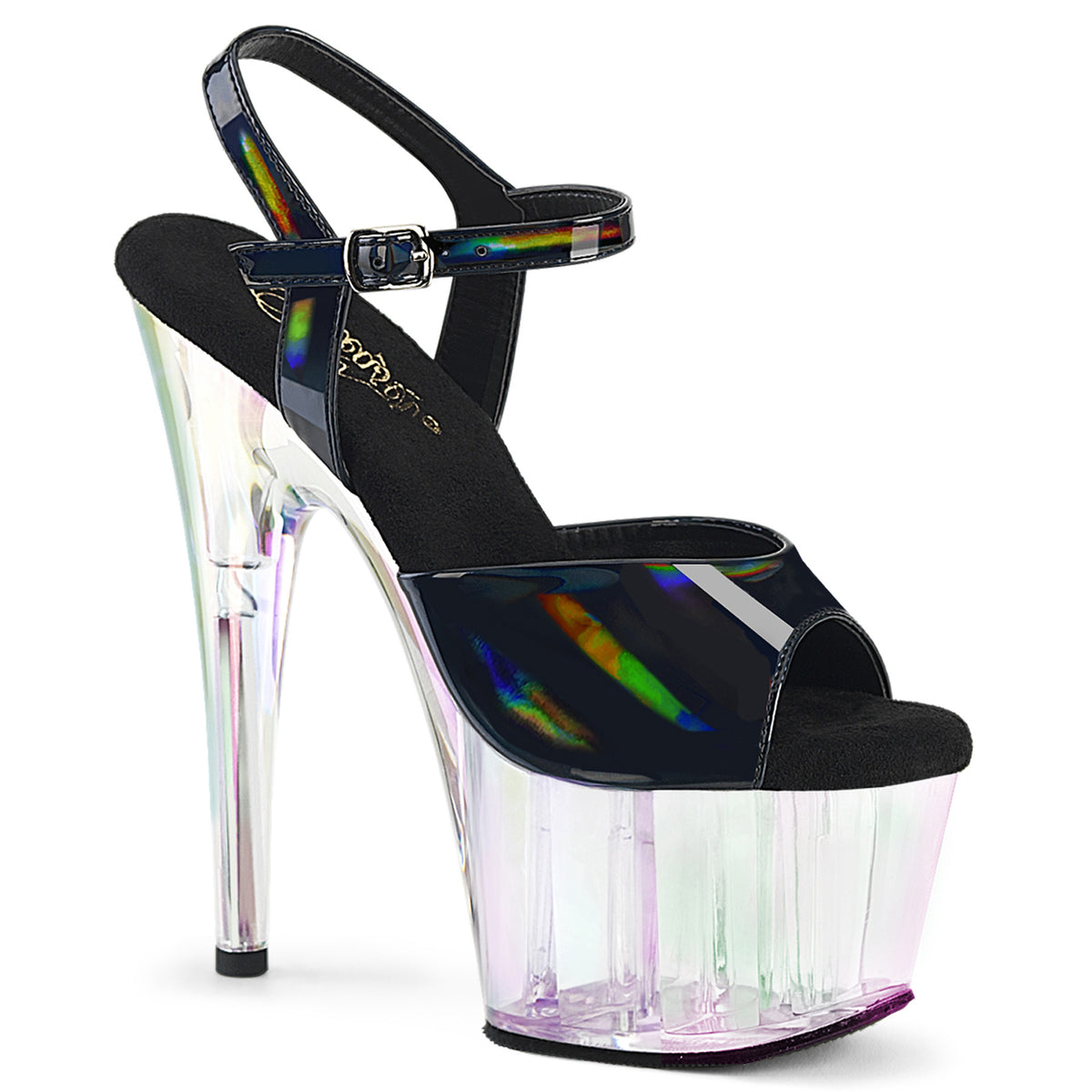 ADORE-709HT Pleaser Black 7 Inch Hot Pole Dancing Heels