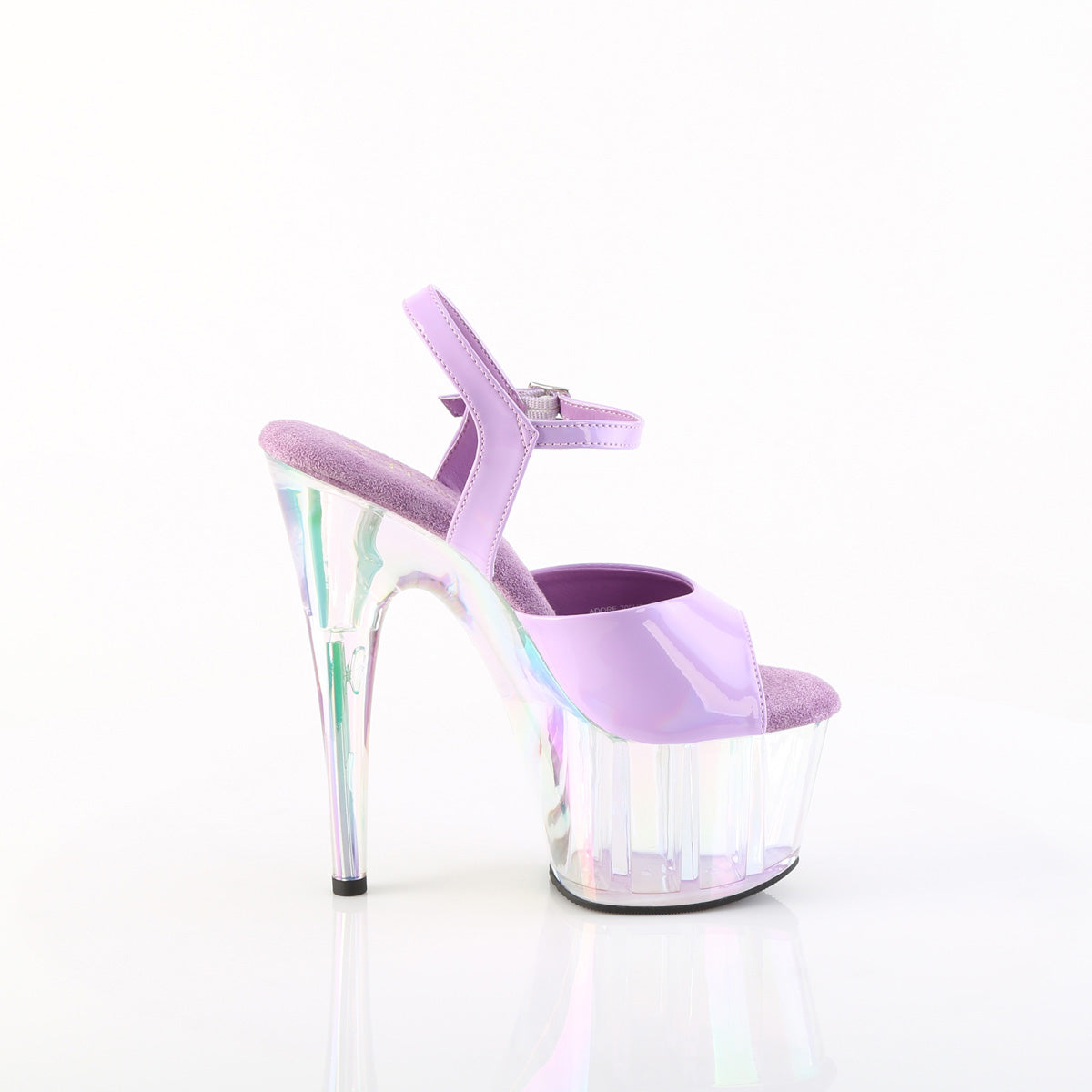 Pleaser ADORE-709HT Lavender Holographic / Holographic Tinted Platform Sandals - 7 Inch Heels