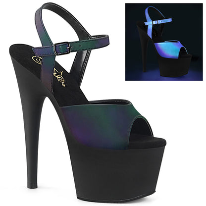 ADORE-709REFL Pleaser Green Multi Reflective 7 Inch Pole Dancing Platform Shoes
