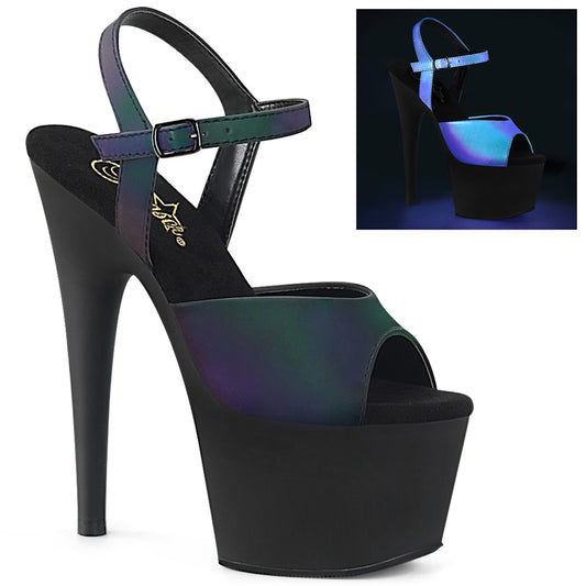 ADORE-709REFL Pleaser Green Multi Reflective 7 Inch Pole Dancing Platform Shoes