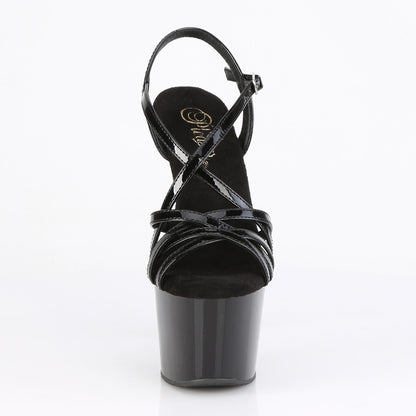 Pleaser ADORE-713 Black Platform Sandals - 7 Inch Heels