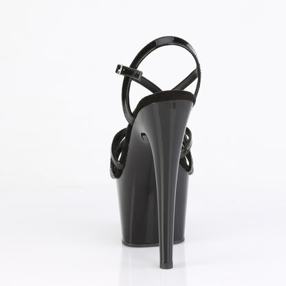 Pleaser ADORE-713 Black Platform Sandals - 7 Inch Heels