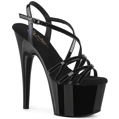 Pleaser ADORE-713 Black Platform Sandals - 7 Inch Heels
