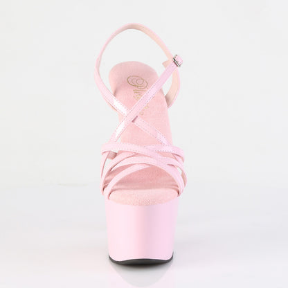 Pleaser ADORE-713 Baby Pink Platform Sandals - 7 Inch Heels