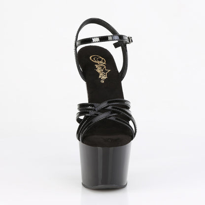 Pleaser ADORE-717 Black Platform Sandals - 7 Inch Heels