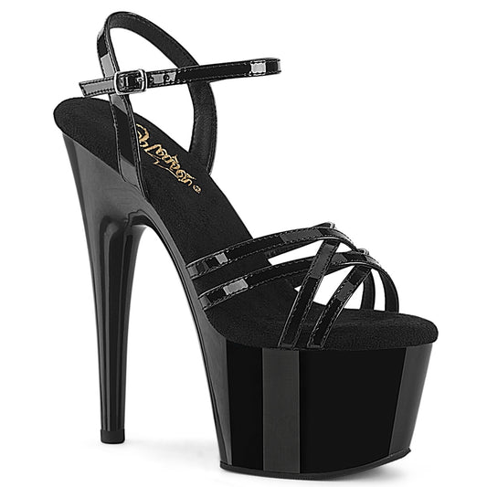 ADORE-717 Pleaser Black 7 Inch Strippers Platform Shoes
