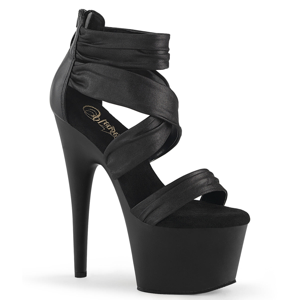 ADORE-720 Pleaser Black 7 Inch Pole Dance Platform Shoes