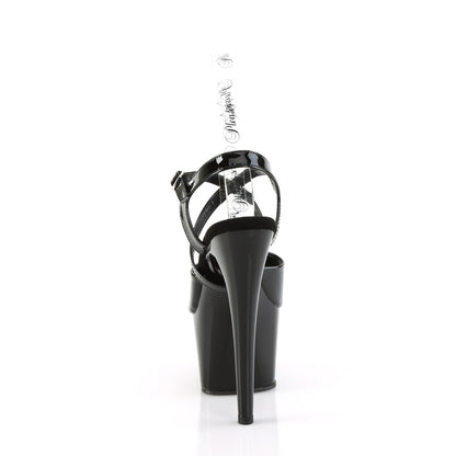 ADORE-724 Pleaser Black Patent Strappy Pole Dancing 7 Inch Heels