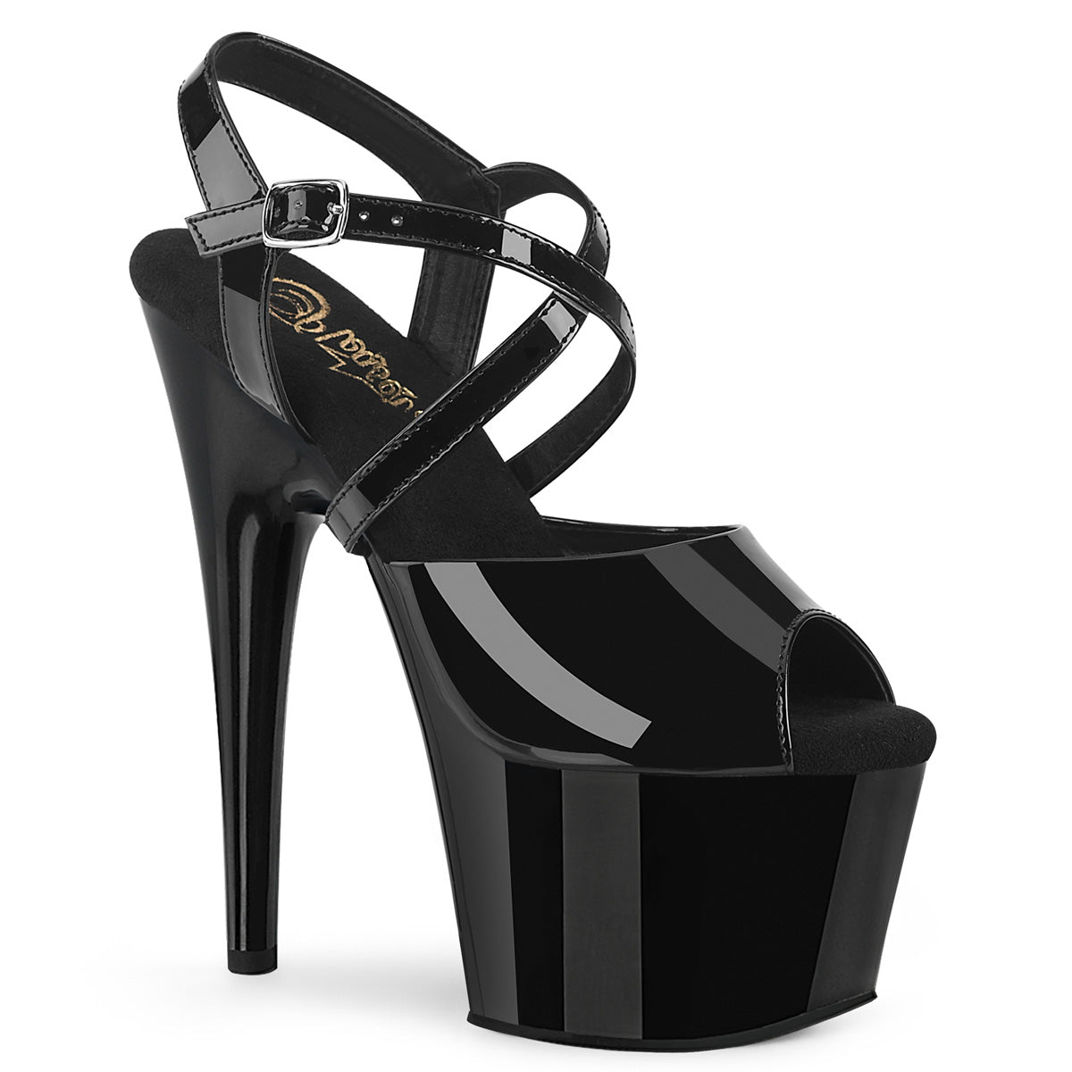 ADORE-724 Pleaser Black 7 Inch Strippers Platform Shoes