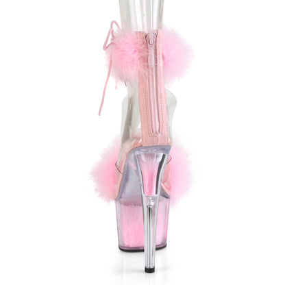 ADORE-724F Pleasers 7" Baby Pink Fur Stripper High Heels