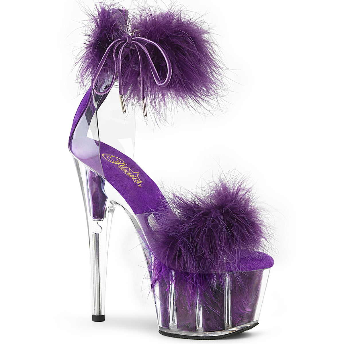 ADORE-724F Pleaser Purple 7 Inch Lap Dance Platform Shoes Clr-Purple Fur M