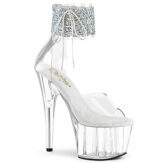 ADORE-724RS-02 Pleaser Clear 7 Inch Pole Dancer Platform Shoes
