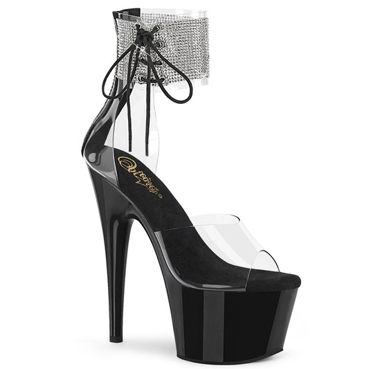 ADORE-724RS Pleaser Clear Black 7 Inch Stripper Platform Shoes