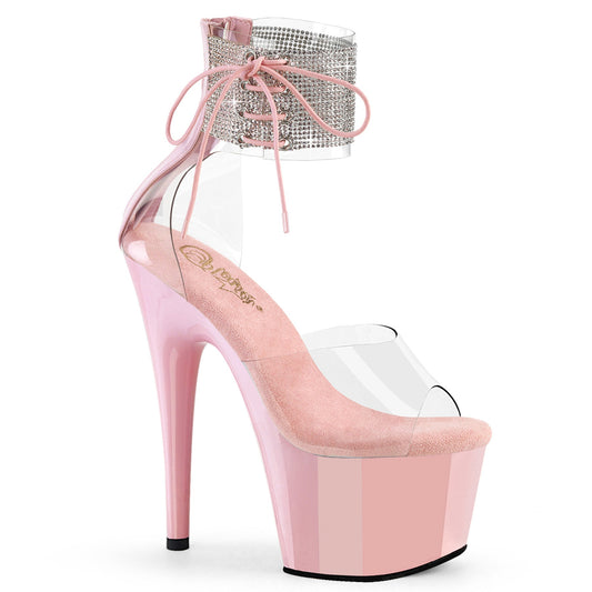 ADORE-724RS Pleaser Baby Pink 7 Inch Pole Dancer Platform Shoes Clr B. Pink