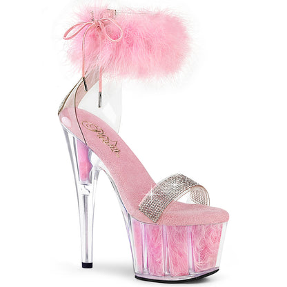 ADORE-727F Pleaser Baby Pink 7 Inch Exotic Dance Platform Shoes Clr-B. Pink Fur M