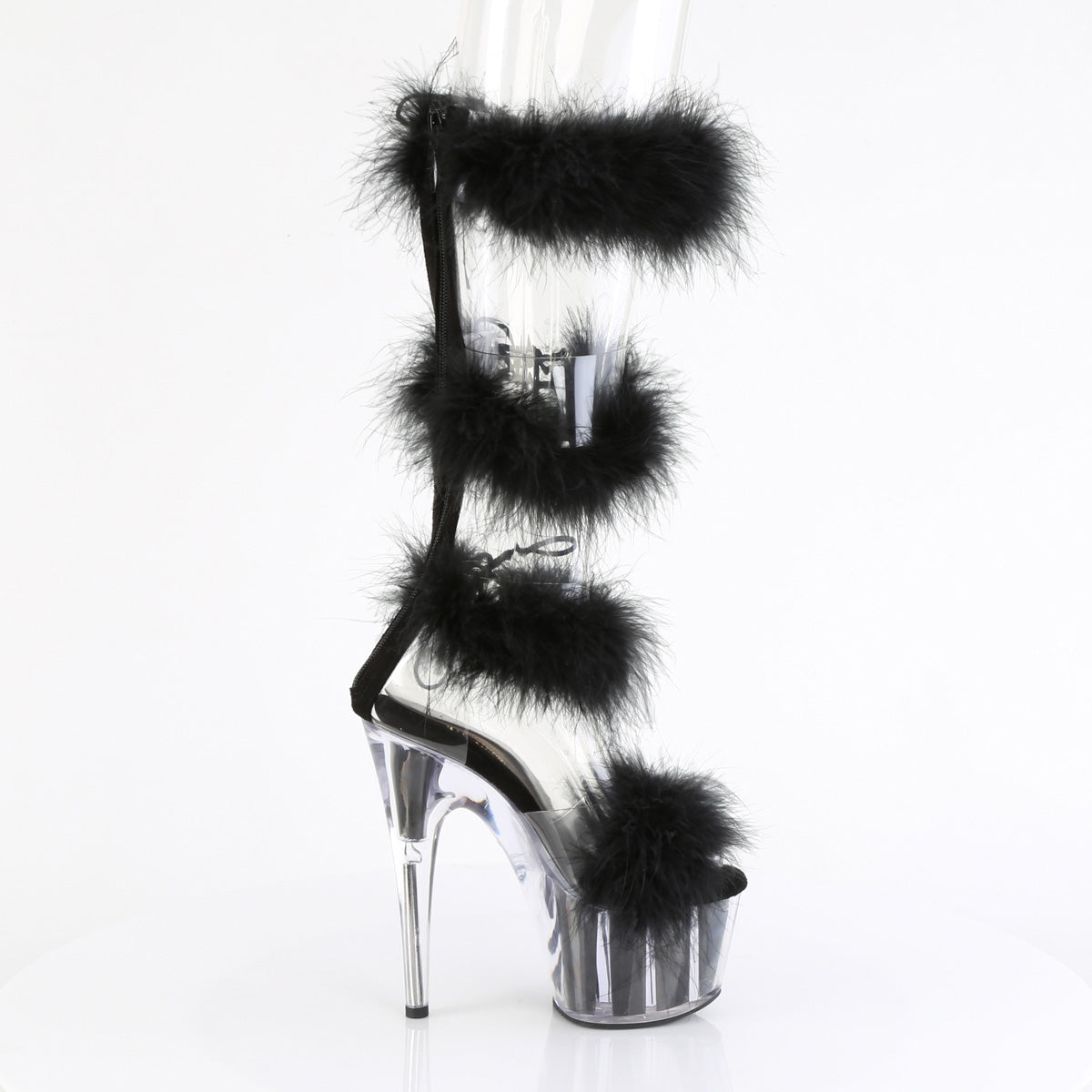 ADORE-728F Pleaser Black 7 Inch Strippers Platform Shoes