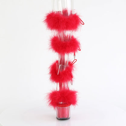 ADORE-728F Pleaser Red 7 Inch Pole Dancer Platform Shoes