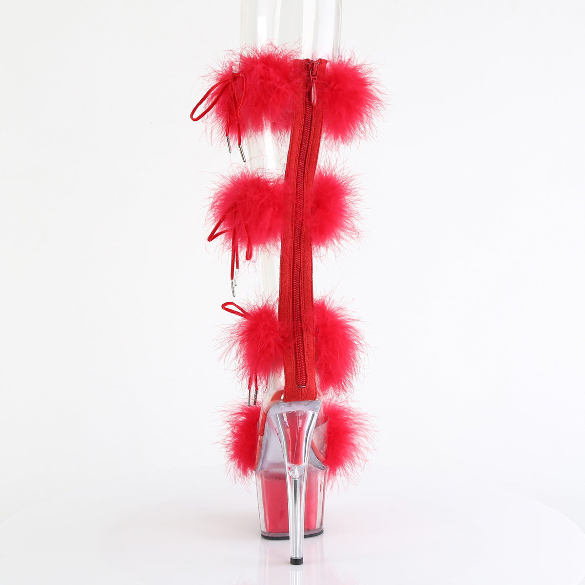 ADORE-728F Pleaser Red 7 Inch Pole Dancer Platform Shoes